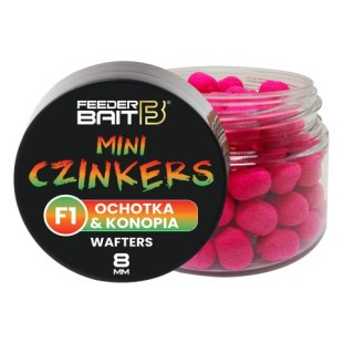 Mini Czinkers Wafters Feeder Bait 8x6mm - F1 Ochotka & Konopia (25ml)