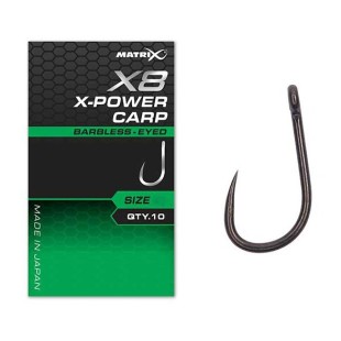 Haczyk Matrix X8 X-Power Carp Barbless - Eyed (10szt.)