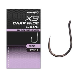 Haczyk Matrix X9 Carp Wide Gape Barbless - Eyed (10szt.)