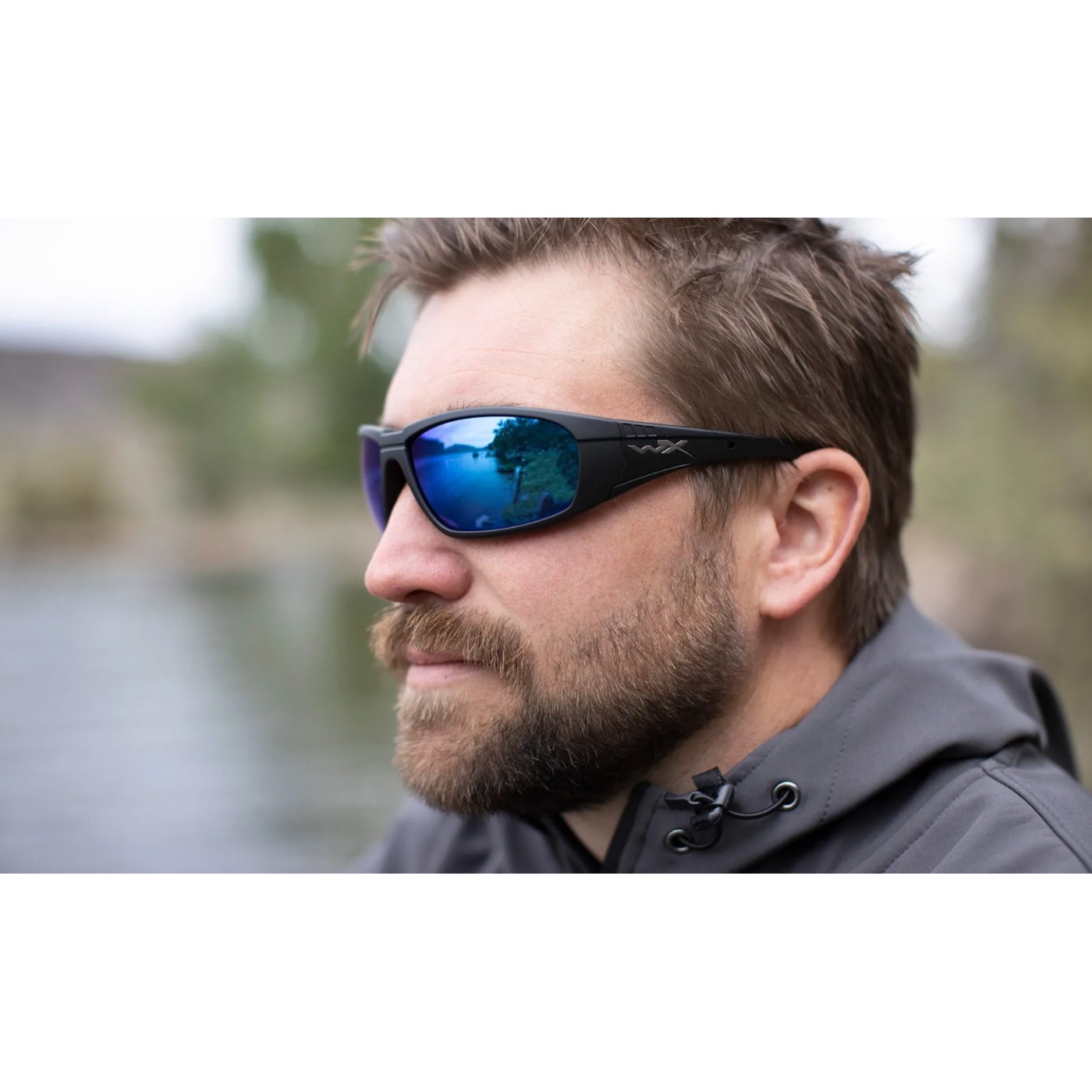 Okulary Wiley X Boss Captivate Polarized Blue Mirror/Matte Black Frame