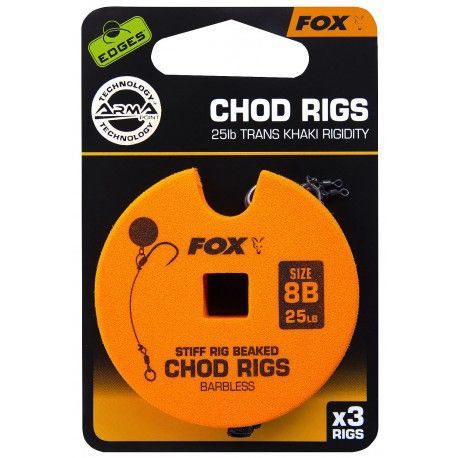 Przypon Fox Chod Rigs Standard Barbless 25lb nr. 8B 8cm (3szt.)