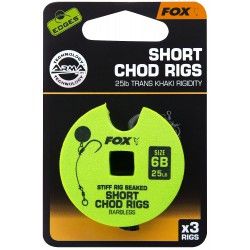 Przypon Fox Chod Rigs Short Barbless 25lb nr6B 5cm (3szt.)
