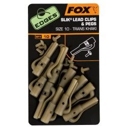 Klipsy na ciężarki Fox Edges Slik Lead Clips & Pegs, rozm.10 (10szt.)
