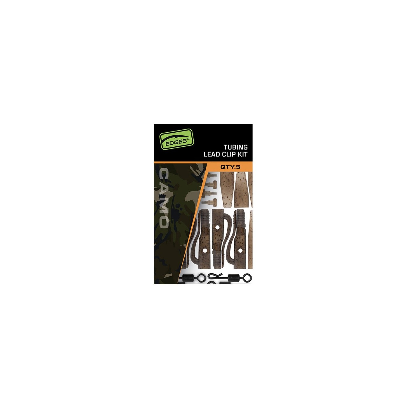 Zestaw z bezpiecznym klipsem Fox Edges Camo Tubing Leadclip Kit (5szt.)