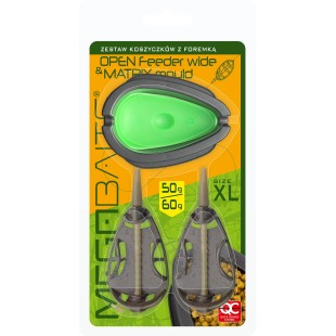 Zestaw podajników zanętowych z formą Dragon Megabaits Open Feeder Wide XL/50g+60g