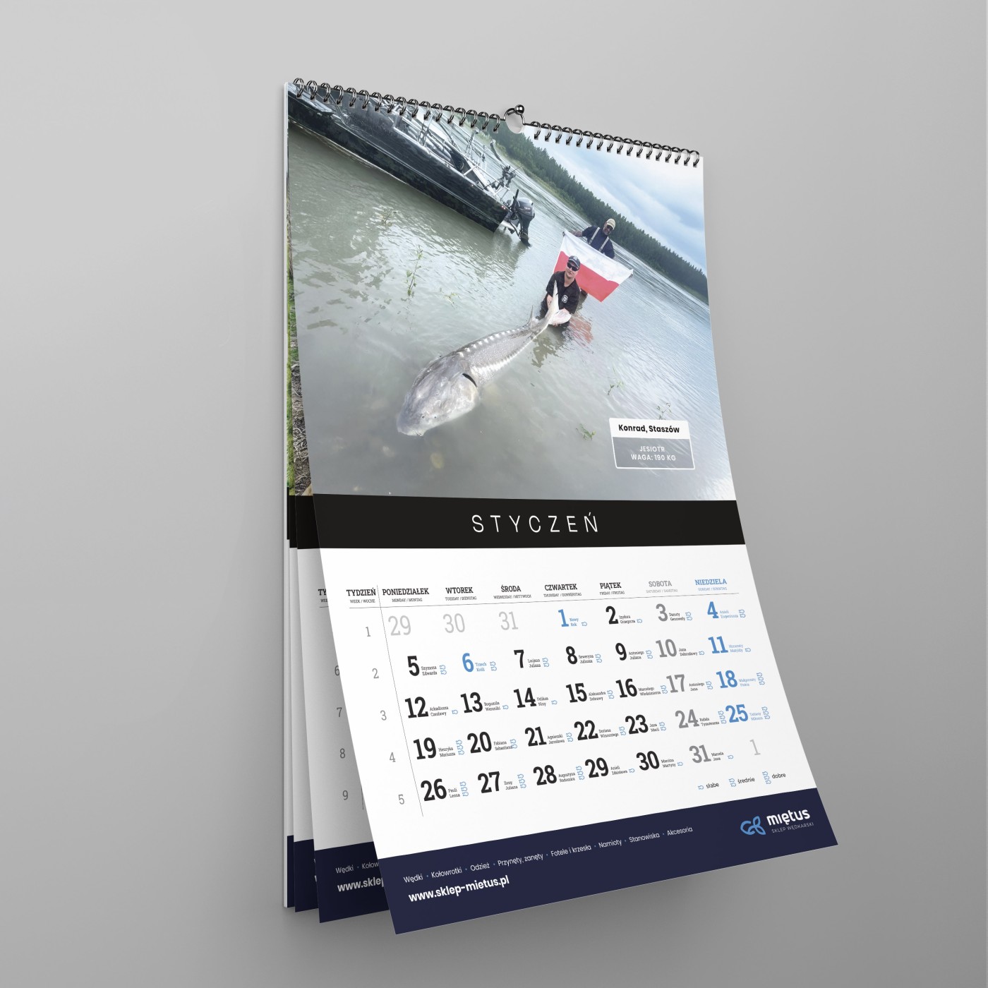 Kalendarz wędkarski ścienny na 2026 r.