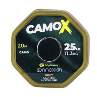 Plecionka przyponowa Ridge Monkey Connexion CamoX Soft Coated Hooklink 20m, Camo