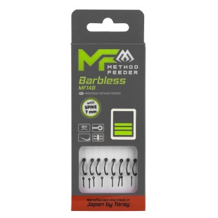 Przypon Mikado Method Feeder Barbless MF14 z igłą, żyłka 10cm (8szt.)