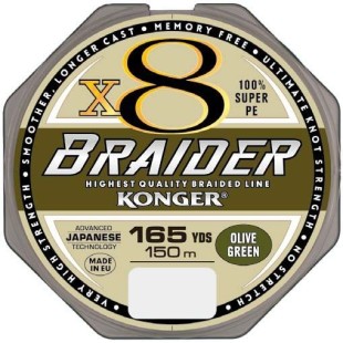Plecionka Konger Braider X8 0,10mm/150m - Olive Green Plecionka Konger Braider X8 0,10mm/150m - Olive Green