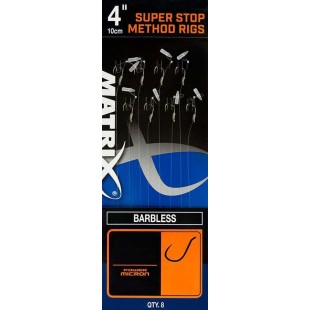 Przypon Matrix 4'' Super Stop Method Rigs Barbless X8 rozm.14 7,87lb/10cm (8szt.)