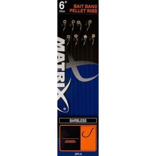 Przypon Matrix 6'' Bait Band Pellet Rigs Barbless X8 rozm.14 7,87lb/15cm (8szt.)