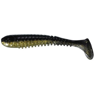 Przynęta gumowa Berkley Flex Rib Shad 9cm, Clear Gold/Black Back