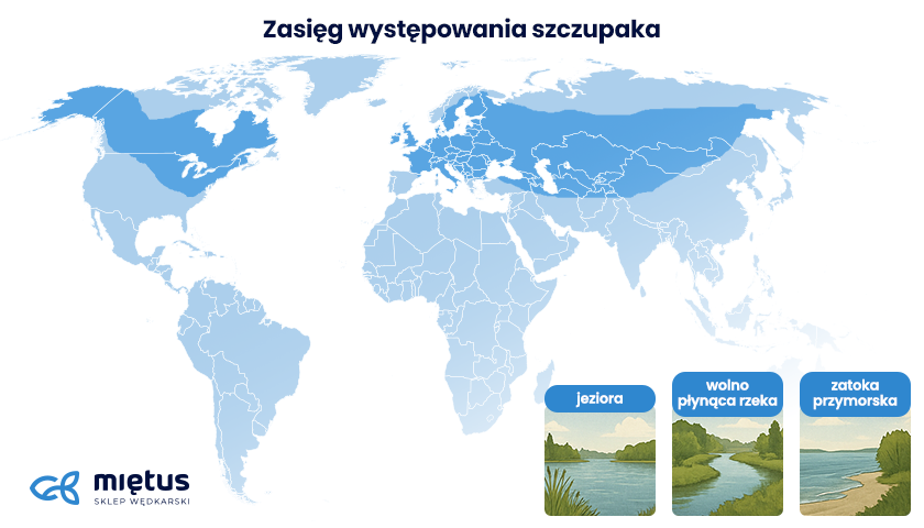 zasięg występowania szczupaka oraz typowe biotypy